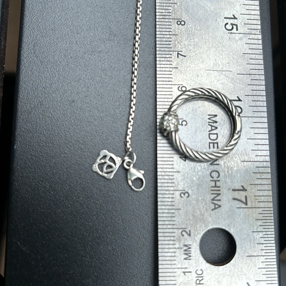 David Yurman Sterling Silver Diamond Ring & Necklace Set ✨FIRM✨ - Picture 10 of 17